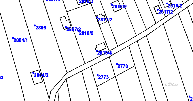 Parcela st. 2810/4 v KÚ Komín, Katastrální mapa