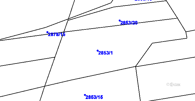 Parcela st. 2853/1 v KÚ Komín, Katastrální mapa