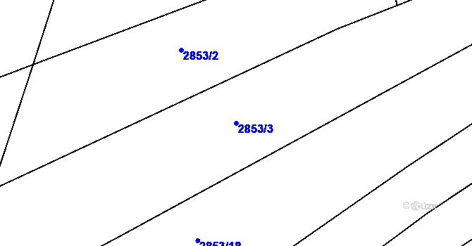 Parcela st. 2853/3 v KÚ Komín, Katastrální mapa