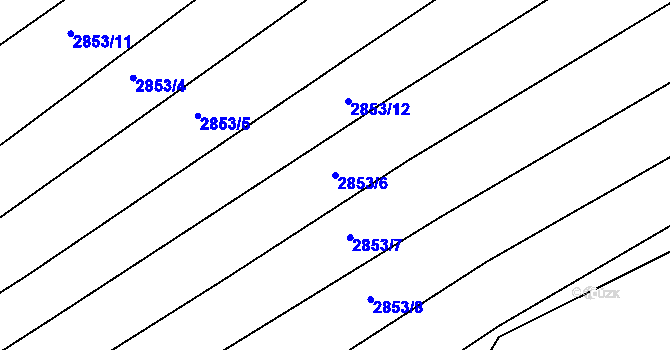 Parcela st. 2853/6 v KÚ Komín, Katastrální mapa