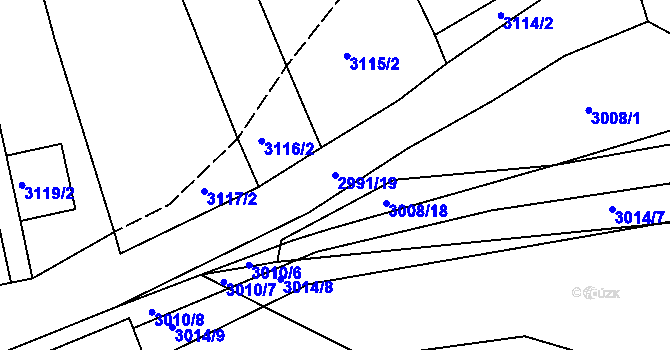 Parcela st. 2991/19 v KÚ Komín, Katastrální mapa