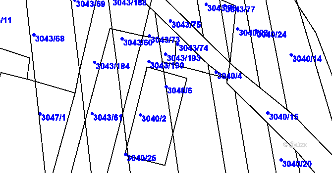 Parcela st. 3040/6 v KÚ Komín, Katastrální mapa