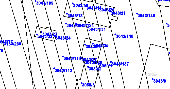 Parcela st. 3043/26 v KÚ Komín, Katastrální mapa