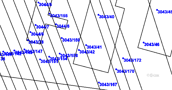 Parcela st. 3043/41 v KÚ Komín, Katastrální mapa