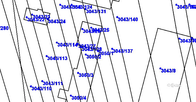 Parcela st. 3050/1 v KÚ Komín, Katastrální mapa