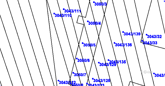 Parcela st. 3050/5 v KÚ Komín, Katastrální mapa