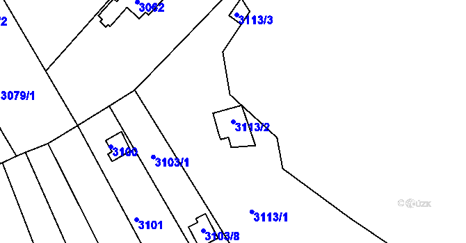Parcela st. 3113/2 v KÚ Komín, Katastrální mapa