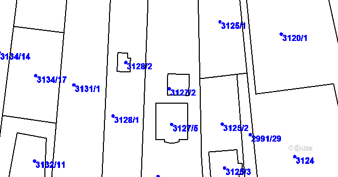 Parcela st. 3127/2 v KÚ Komín, Katastrální mapa