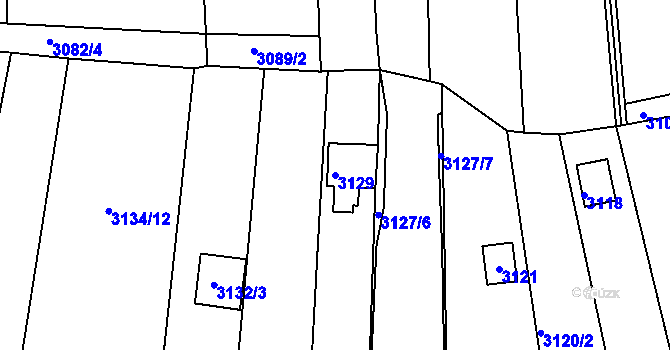 Parcela st. 3129 v KÚ Komín, Katastrální mapa