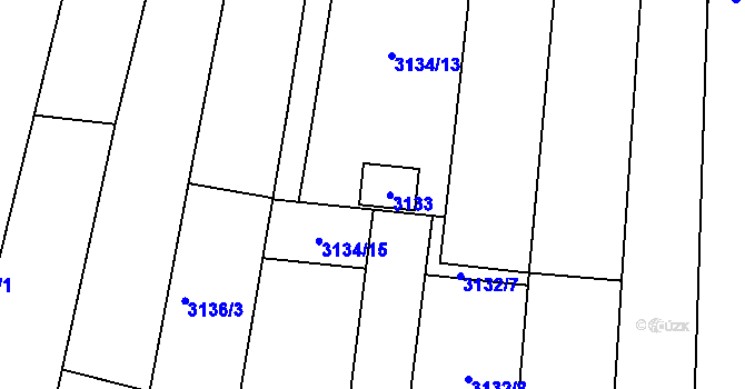 Parcela st. 3133 v KÚ Komín, Katastrální mapa