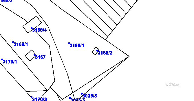 Parcela st. 3166/2 v KÚ Komín, Katastrální mapa