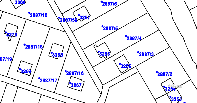 Parcela st. 3256 v KÚ Komín, Katastrální mapa