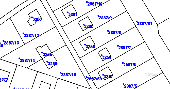 Parcela st. 3259 v KÚ Komín, Katastrální mapa