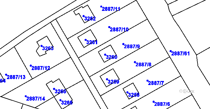 Parcela st. 3260 v KÚ Komín, Katastrální mapa