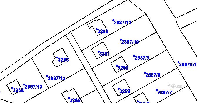 Parcela st. 3261 v KÚ Komín, Katastrální mapa