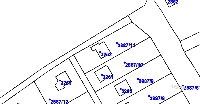 Parcela st. 3262 v KÚ Komín, Katastrální mapa