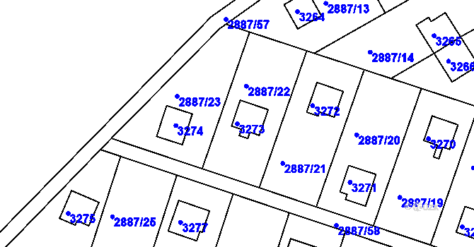 Parcela st. 3273 v KÚ Komín, Katastrální mapa