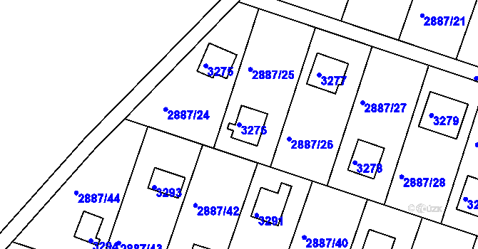 Parcela st. 3276 v KÚ Komín, Katastrální mapa