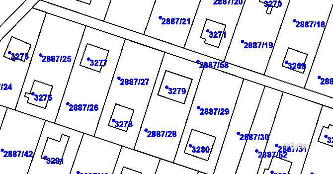 Parcela st. 3279 v KÚ Komín, Katastrální mapa