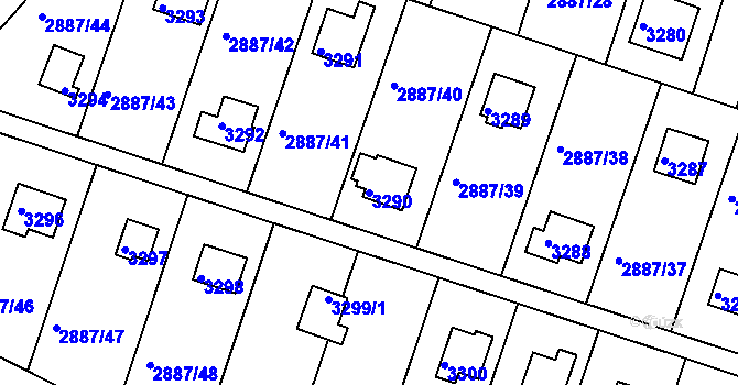 Parcela st. 3290 v KÚ Komín, Katastrální mapa
