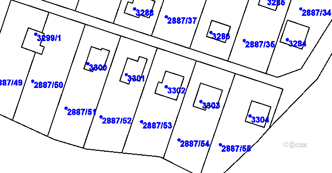 Parcela st. 3302 v KÚ Komín, Katastrální mapa