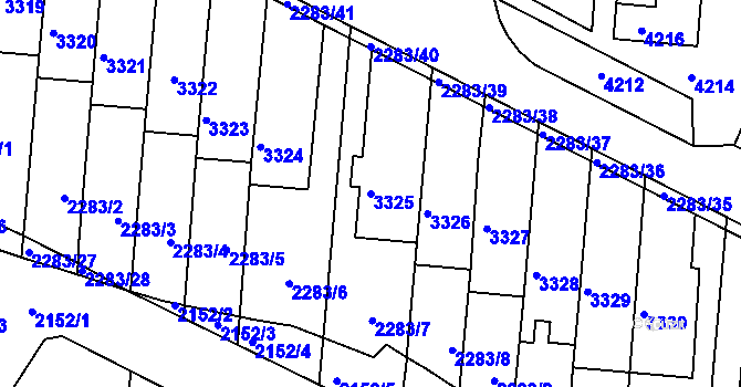 Parcela st. 3325 v KÚ Komín, Katastrální mapa
