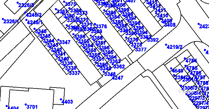 Parcela st. 3364 v KÚ Komín, Katastrální mapa