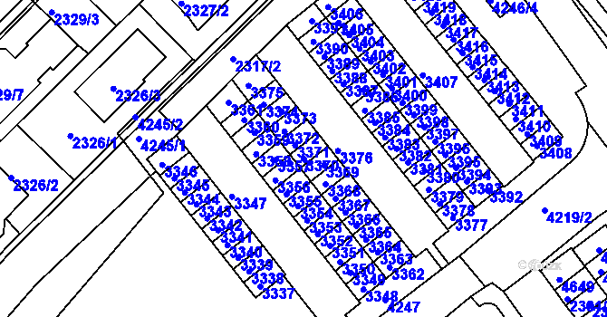 Parcela st. 3370 v KÚ Komín, Katastrální mapa