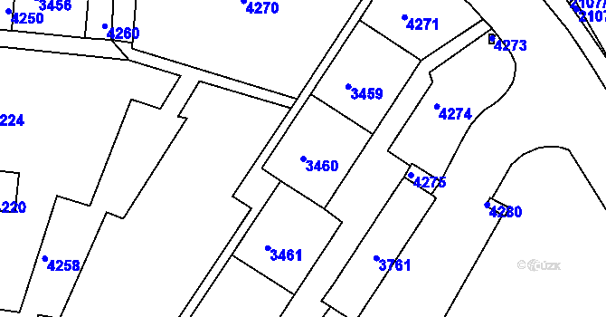 Parcela st. 3460 v KÚ Komín, Katastrální mapa