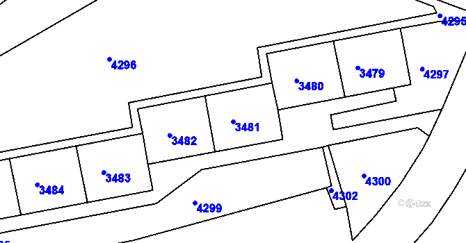 Parcela st. 3481 v KÚ Komín, Katastrální mapa