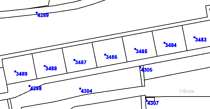 Parcela st. 3486 v KÚ Komín, Katastrální mapa