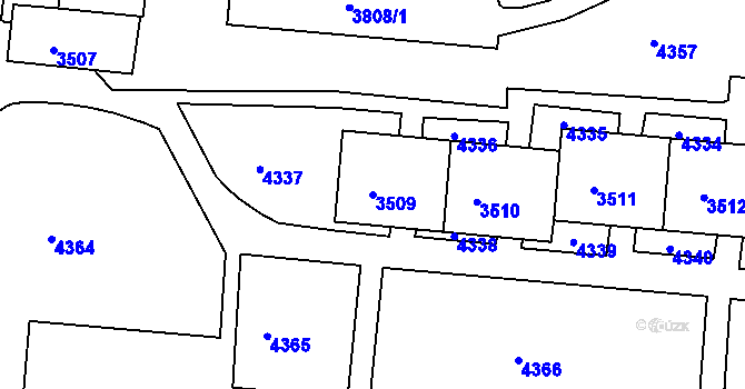 Parcela st. 3509 v KÚ Komín, Katastrální mapa