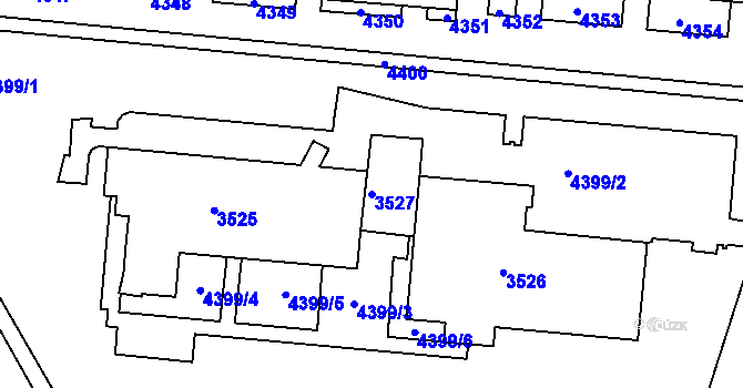Parcela st. 3527 v KÚ Komín, Katastrální mapa