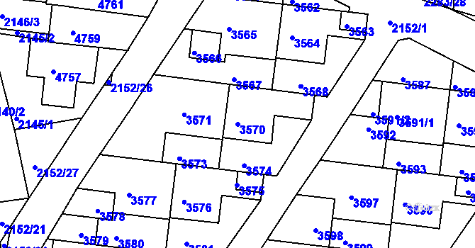Parcela st. 3570 v KÚ Komín, Katastrální mapa