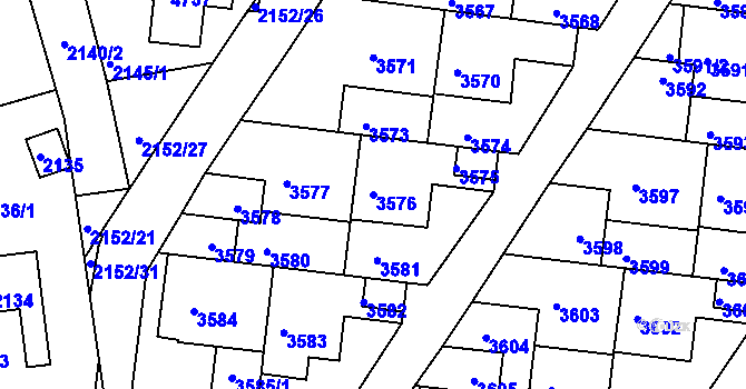 Parcela st. 3576 v KÚ Komín, Katastrální mapa