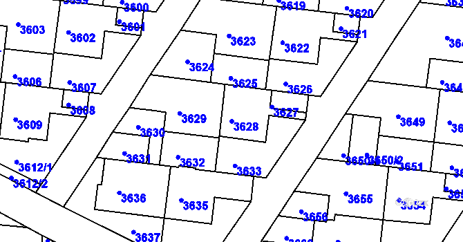 Parcela st. 3628 v KÚ Komín, Katastrální mapa