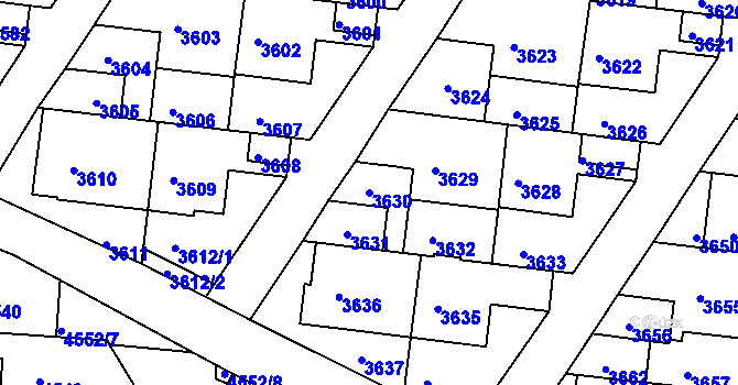 Parcela st. 3630 v KÚ Komín, Katastrální mapa