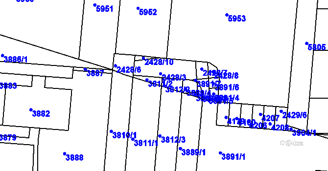 Parcela st. 3812/2 v KÚ Komín, Katastrální mapa
