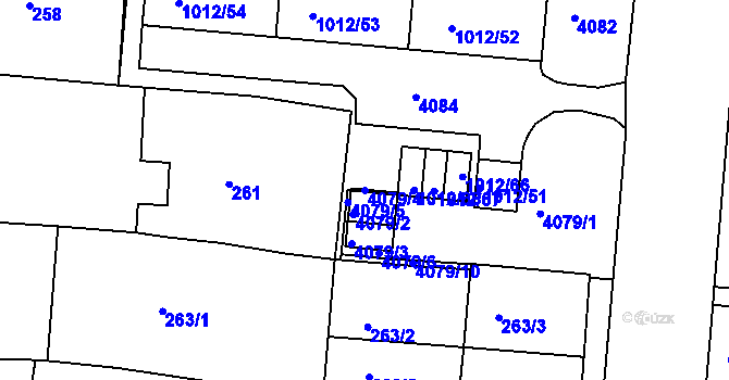 Parcela st. 4079/4 v KÚ Komín, Katastrální mapa