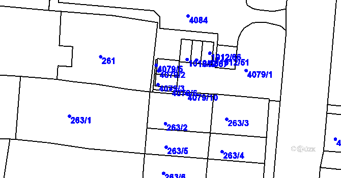 Parcela st. 4079/6 v KÚ Komín, Katastrální mapa