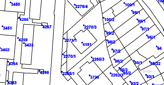 Parcela st. 4181 v KÚ Komín, Katastrální mapa
