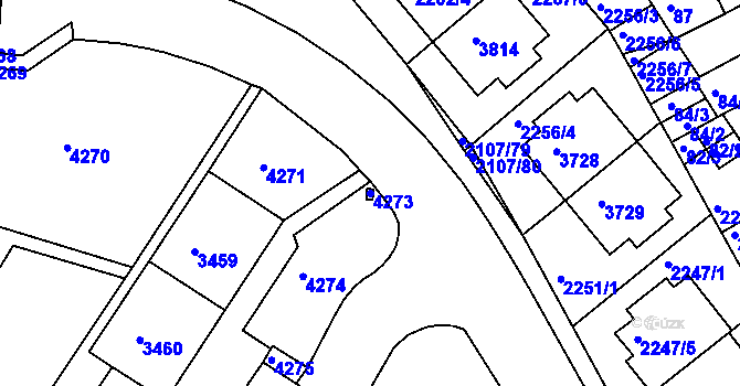 Parcela st. 4273 v KÚ Komín, Katastrální mapa
