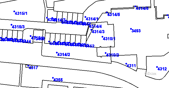 Parcela st. 4452 v KÚ Komín, Katastrální mapa