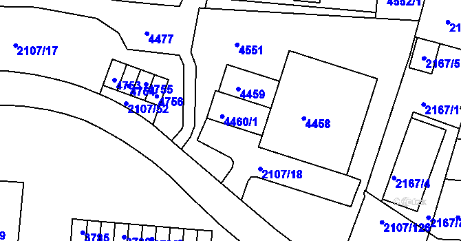 Parcela st. 4460/2 v KÚ Komín, Katastrální mapa