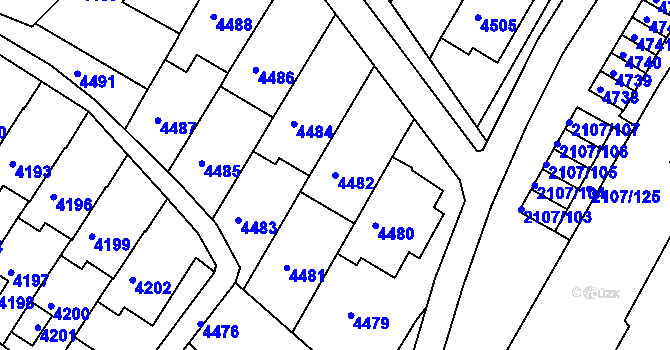 Parcela st. 4482 v KÚ Komín, Katastrální mapa