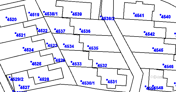 Parcela st. 4535 v KÚ Komín, Katastrální mapa