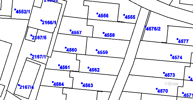 Parcela st. 4559 v KÚ Komín, Katastrální mapa