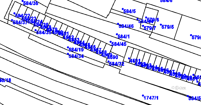 Parcela st. 4589 v KÚ Komín, Katastrální mapa