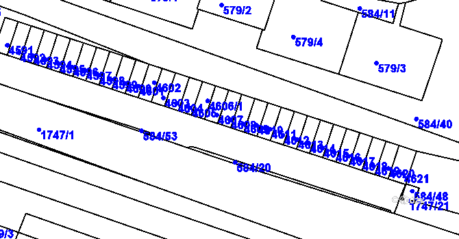 Parcela st. 4608 v KÚ Komín, Katastrální mapa