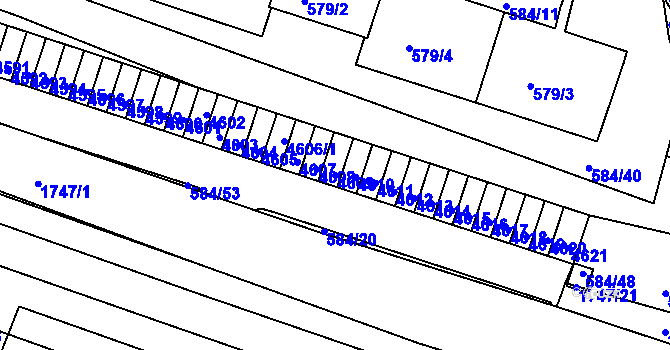 Parcela st. 4609 v KÚ Komín, Katastrální mapa